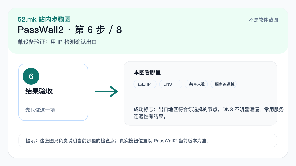PassWall2 IP 检测验收示意图
