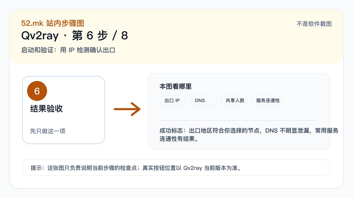 Qv2ray IP 检测验收示意图